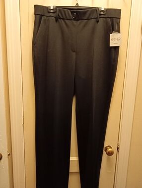Kasper Black Straight-Leg Work Trousers